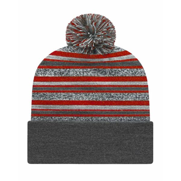 CAP AMERICA USA-Made Striped Beanie RKL12 USA-Made Striped Beanie Thumbnail