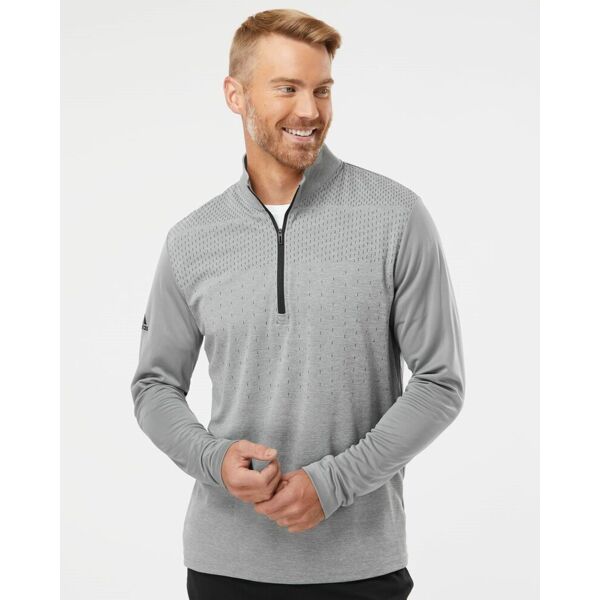 Adidas Men's Ultimate365 Heather Block Printed Quarter-Zip Pullover A522 Men's Ultimate365 Heather Block Printed Quarter-Zip Pullover Thumbnail