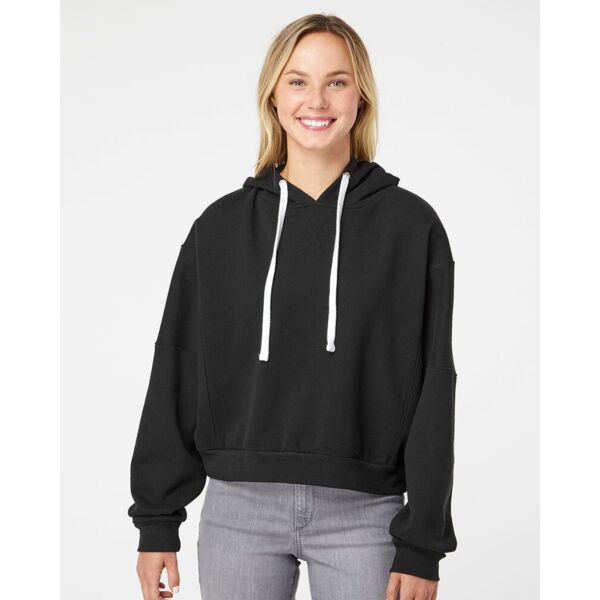MV Sport Women's Sueded Fleece Crop Hooded Sweatshirt W21751 Women's Sueded Fleece Crop Hooded Sweatshirt Thumbnail
