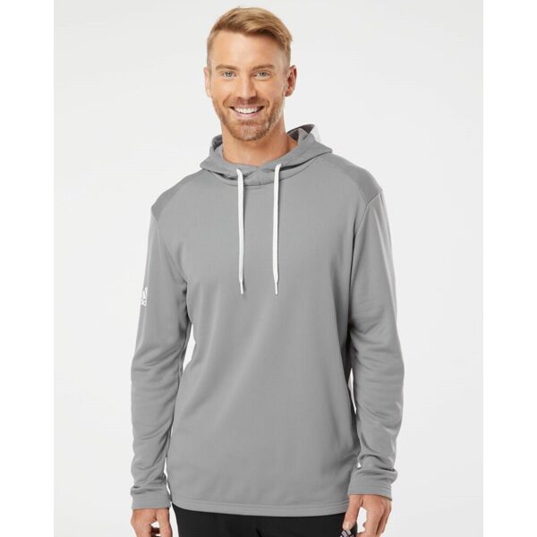 Adidas Men's Textured Mixed Media Midweight Hooded Sweatshirt A530 Men's Textured Mixed Media Midweight Hooded Sweatshirt Thumbnail
