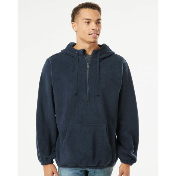 Burnside Men's Polar Fleece Quarter-Zip Hooded Pullover 3600 Men's Polar Fleece Quarter-Zip Hooded Pullover Thumbnail