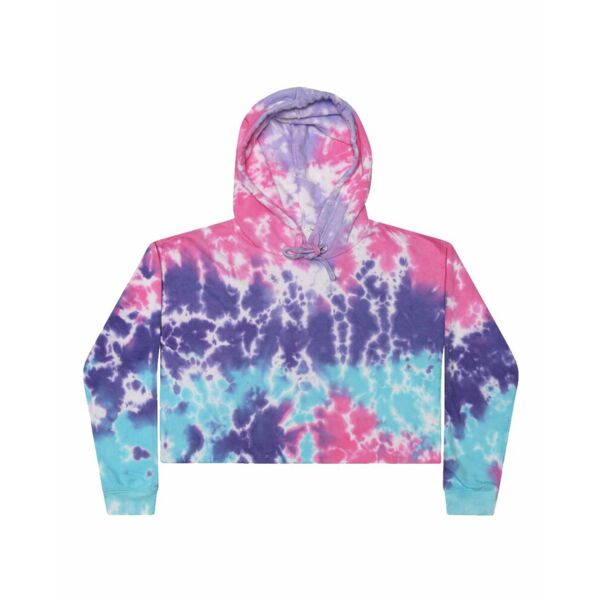 Colortone Women's Tie-Dyed Crop Hooded Sweatshirt 8333 Women's Tie-Dyed Crop Hooded Sweatshirt Thumbnail