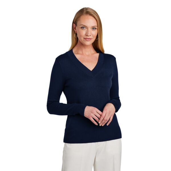 Brooks Brothers Women's Cotton Stretch V Neck Sweater BB18401 Women's Cotton Stretch V Neck Sweater Thumbnail