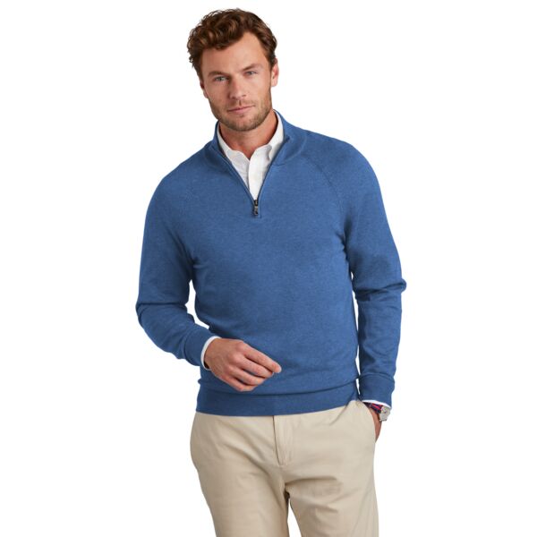 Brooks Brothers Cotton Stretch 1/4 Zip Sweater BB18402 Cotton Stretch 1/4 Zip Sweater Thumbnail