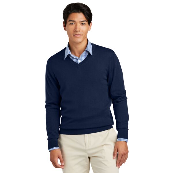 Brooks Brothers Washable Merino V Neck Sweater BB18410 Washable Merino V Neck Sweater Thumbnail