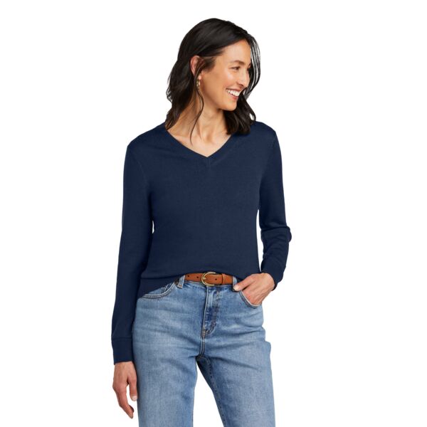Brooks Brothers Women's Washable Merino V Neck Sweater BB18411 Women's Washable Merino V Neck Sweater Thumbnail