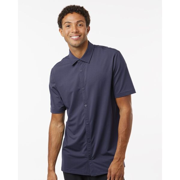 Adidas Men's Full Button Down Short Sleeve Shirt A595 Men's Full Button Down Short Sleeve Shirt Thumbnail