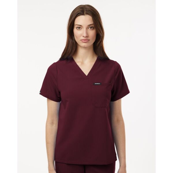 Jaanuu Women's Rhena Essential 1-Pocket Scrub V-Neck Top W10001 Women's Rhena Essential 1-Pocket Scrub V-Neck Top Thumbnail