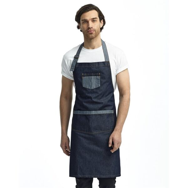 Artisan Collection by Reprime Domain Contrast Denim Bib Apron RP127 Domain Contrast Denim Bib Apron Thumbnail