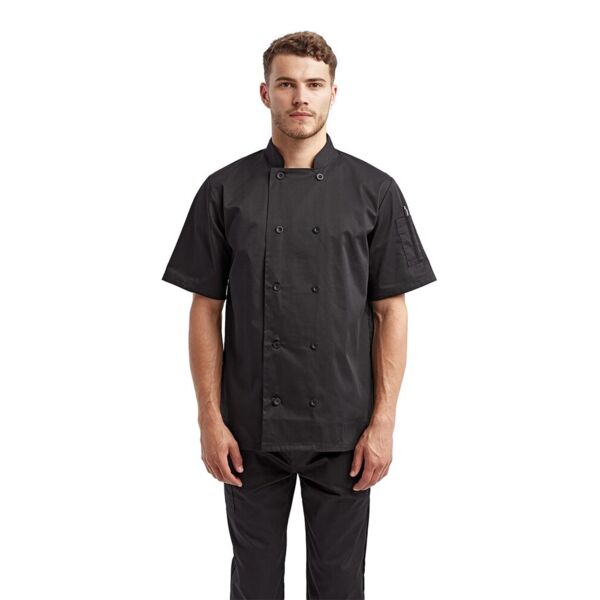 Artisan Collection by Reprime Unisex Short Sleeve Recycled Chef Coat RP656 Unisex Short Sleeve Recycled Chef Coat Thumbnail