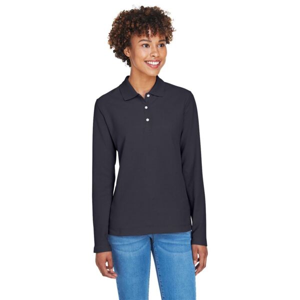 Devon & Jones Women's Pima Piqué Long Sleeve Polo D110W Women's Pima Piqué Long Sleeve Polo Thumbnail