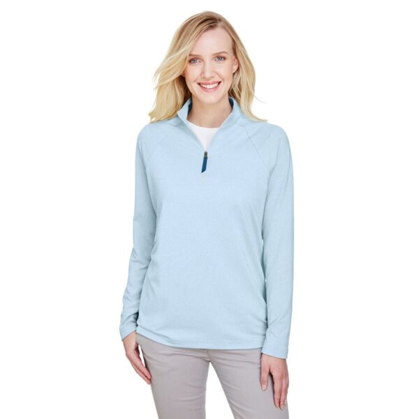 Devon & Jones Women's CrownLux Performance® Clubhouse Micro-Stripe Quarter-Zip Pullover DG480W Women's CrownLux Performance® Clubhouse Micro-Stripe Quarter-Zip Pullover Thumbnail