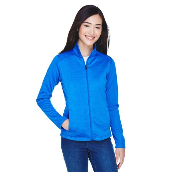 Devon & Jones Women's Newbury Colorblock Mélange Fleece Full-Zip Jacket DG796W Women's Newbury Colorblock Mélange Fleece Full-Zip Jacket Thumbnail