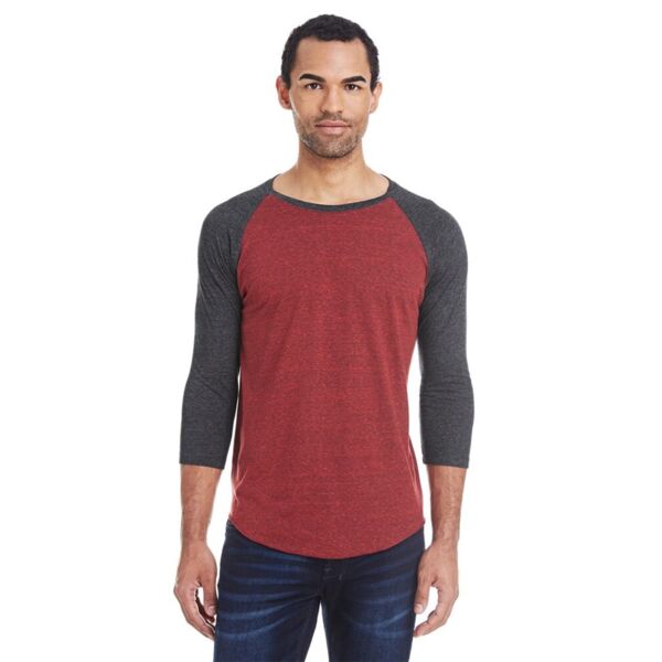 Unisex Triblend Three-Quarter Sleeve Raglan T-Shirt Thumbnail