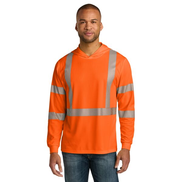 CornerStone Ansi 107 Class 3 Long Sleeve Segmented Tape Hooded Tee CS208 Ansi 107 Class 3 Long Sleeve Segmented Tape Hooded Tee Thumbnail