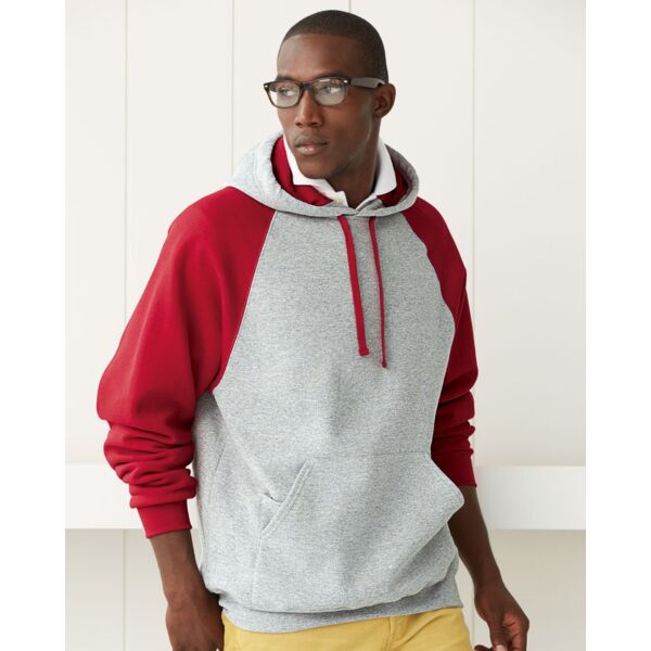Jerzees Unisex Nublend® Colorblocked Raglan Hooded Sweatshirt 96CR Unisex Nublend® Colorblocked Raglan Hooded Sweatshirt Thumbnail