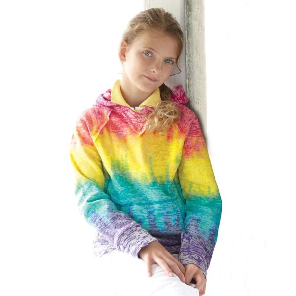 MV Sport Girls’ Courtney Burnout V-Notch Hooded Sweatshirt W1162Y Girls’ Courtney Burnout V-Notch Hooded Sweatshirt Thumbnail