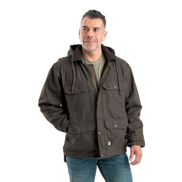 Men's Heartland Washed Duck Zip-Off Hooded Coat Thumbnail