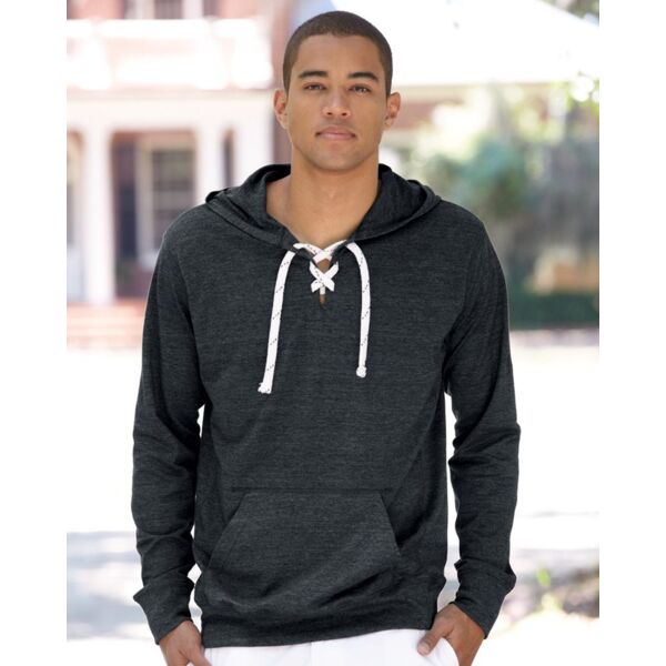 J. America Unisex Jersey Sport Lace Hooded Pullover 8231 Unisex Jersey Sport Lace Hooded Pullover Thumbnail