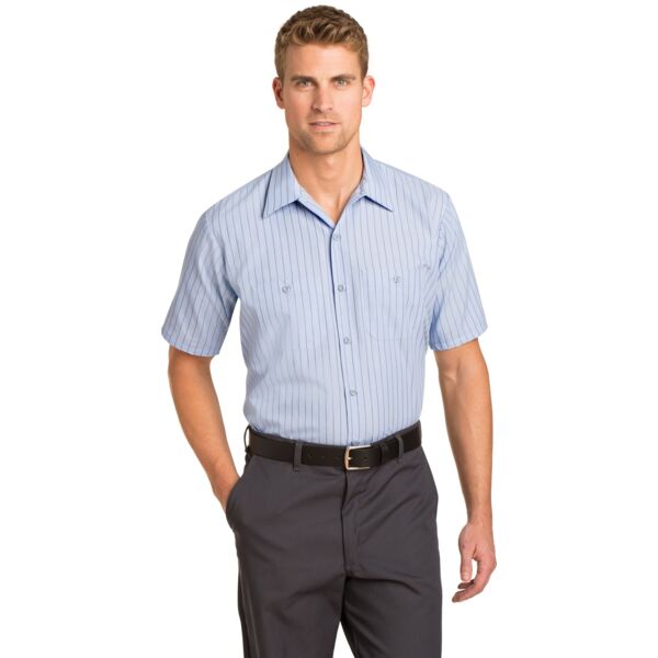 Red Kap Short Sleeve Striped Industrial Work Shirt CS20 Short Sleeve Striped Industrial Work Shirt Thumbnail