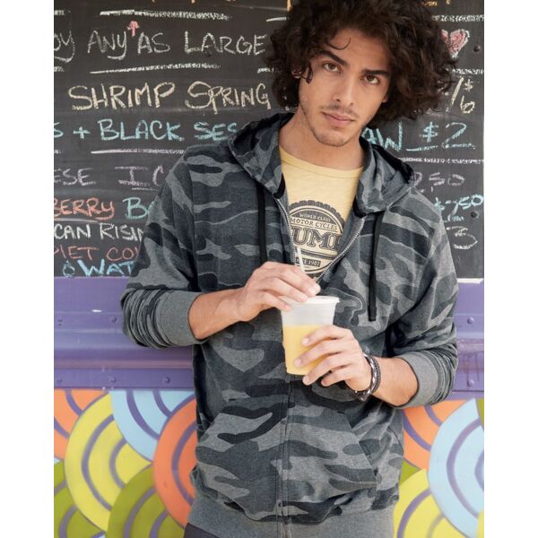 Burnside Men's Camo Full-Zip Hooded Sweatshirt 8615 Men's Camo Full-Zip Hooded Sweatshirt Thumbnail