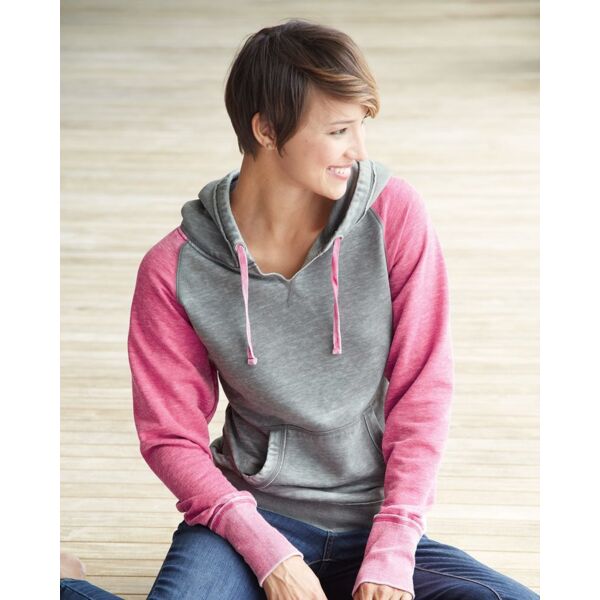 J. America Women's Zen Fleece Raglan Hooded Sweatshirt 8926 Women's Zen Fleece Raglan Hooded Sweatshirt Thumbnail