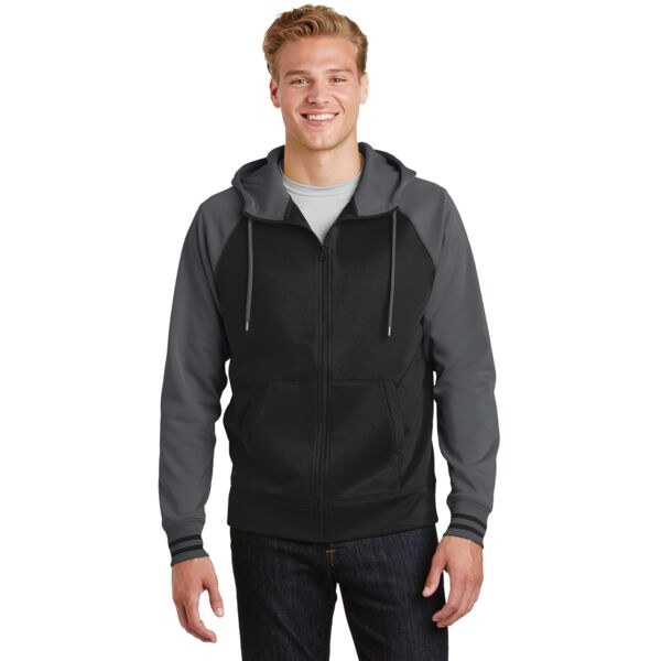 Sport Tek Sport Wick ® Varsity Fleece Full Zip Hooded Jacket ST236 Sport Wick ® Varsity Fleece Full Zip Hooded Jacket Thumbnail