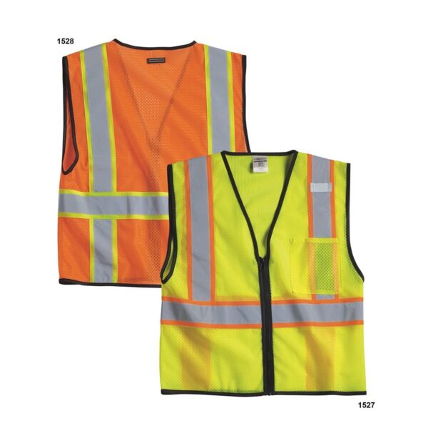 Kishigo Unisex Economy Contrasting Vest with Zippered Front 1527-1528 Unisex Economy Contrasting Vest with Zippered Front Thumbnail