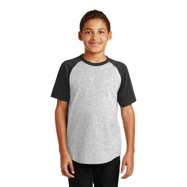 Sport Tek Youth Short Sleeve Colorblock Raglan Jersey YT201 Youth Short Sleeve Colorblock Raglan Jersey Thumbnail
