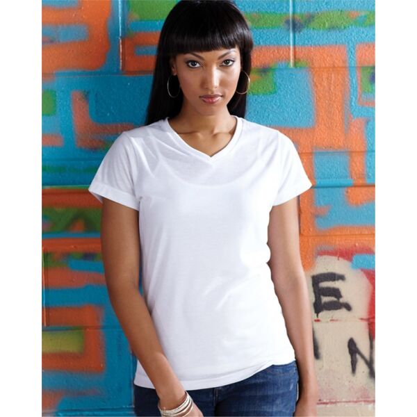 Sublivie Women's Polyester Sublimation V-Neck Tee 1507 Women's Polyester Sublimation V-Neck Tee Thumbnail
