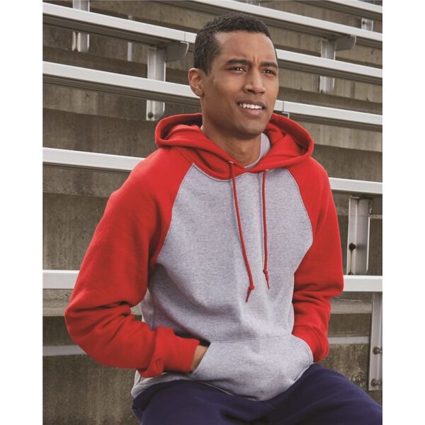 Russell Athletic Unisex Dri Power® Colorblock Raglan Hooded Sweatshirt 693HBM Unisex Dri Power® Colorblock Raglan Hooded Sweatshirt Thumbnail