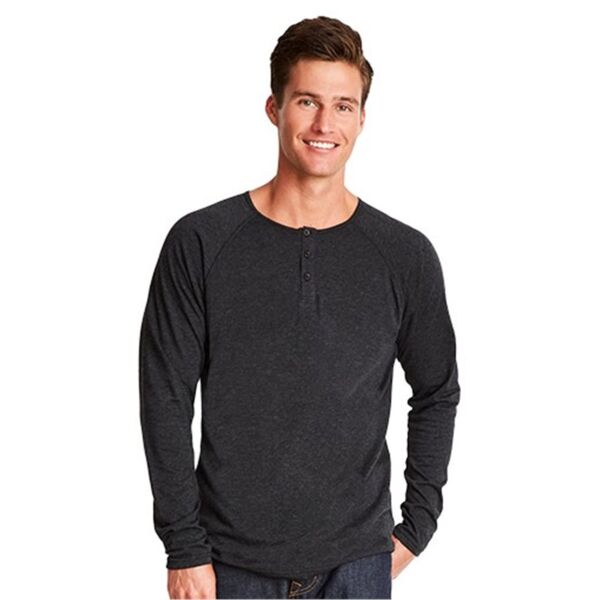 Next Level Apparel Men's Triblend Henley T-Shirt 6072 Men's Triblend Henley T-Shirt Thumbnail