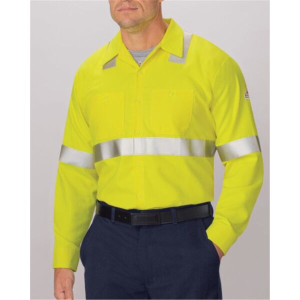 Bulwark Men's Tall High Visibility Long Sleeve Work Shirt SMW4T Men's Tall High Visibility Long Sleeve Work Shirt Thumbnail
