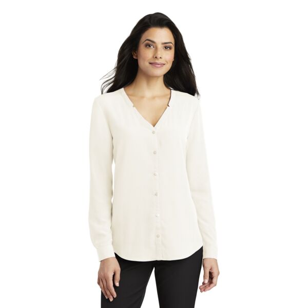 Port Authority Women's Long Sleeve Button Front Blouse LW700 Women's Long Sleeve Button Front Blouse Thumbnail
