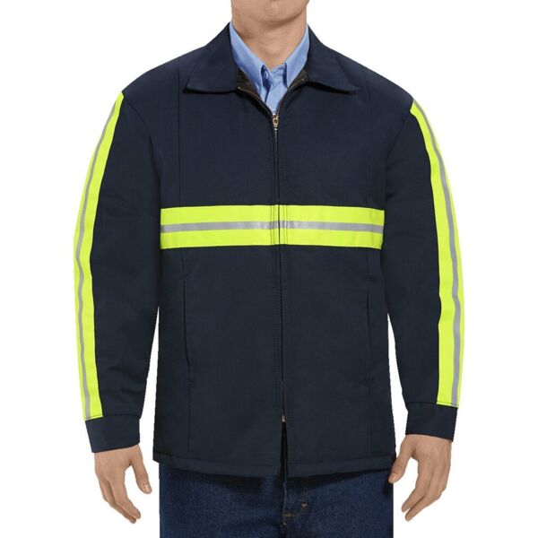 Red Kap Men's Tall Enhanced Visibility Perma-Lined Panel Jacket JT50ENT Men's Tall Enhanced Visibility Perma-Lined Panel Jacket Thumbnail