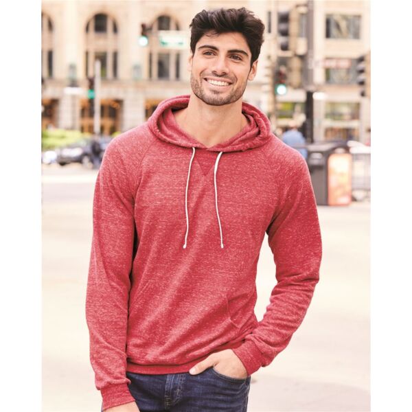 Jerzees Unisex Snow Heather French Terry Raglan Hooded Sweatshirt 90MR Unisex Snow Heather French Terry Raglan Hooded Sweatshirt Thumbnail