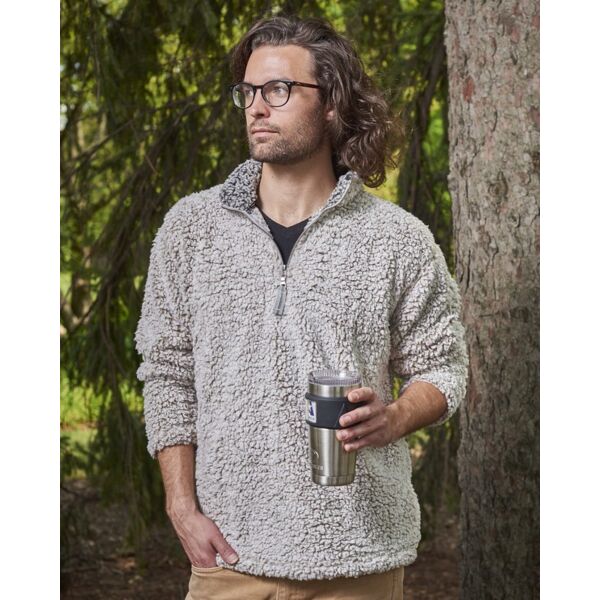 J. America Men's Sherpa Quarter-Zip Pullover 8454 Men's Sherpa Quarter-Zip Pullover Thumbnail