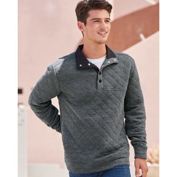 J. America Men's Quilted Half-Snap Pullover 8890 Men's Quilted Half-Snap Pullover Thumbnail