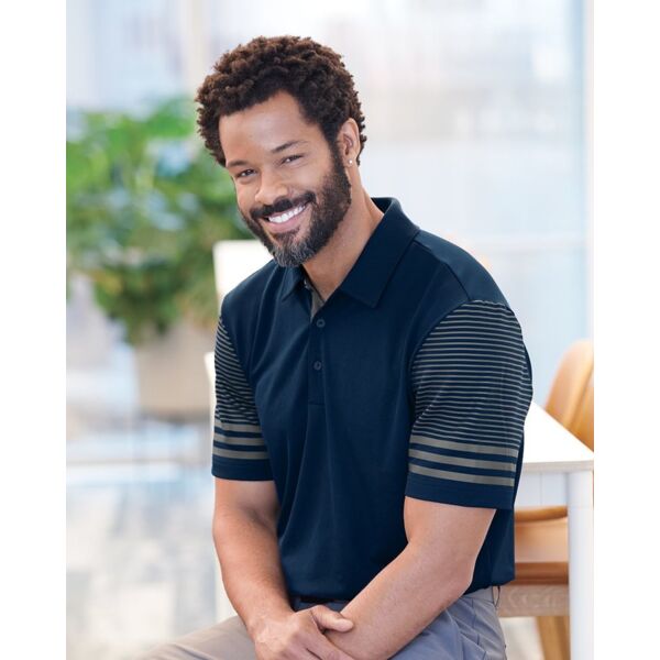 Adidas Men's Striped Sleeve Polo A490 Men's Striped Sleeve Polo Thumbnail