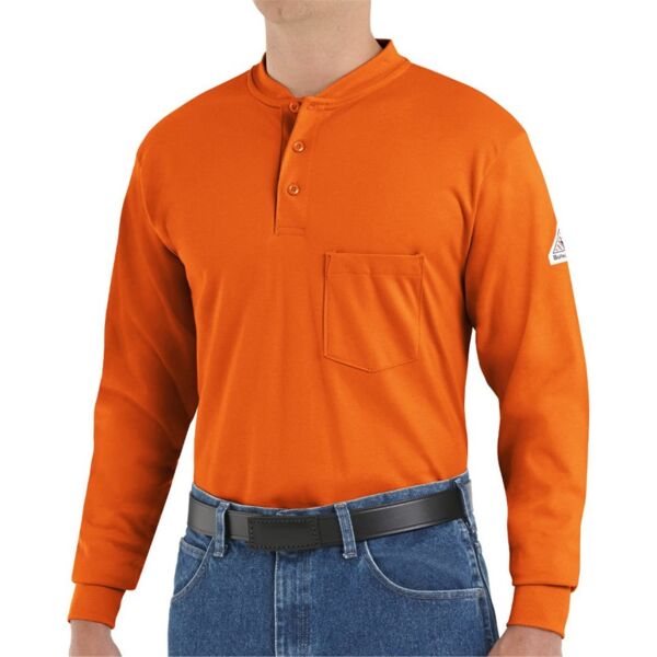 Bulwark Men's Long Sleeve Tagless Henley Shirt SEL2 Men's Long Sleeve Tagless Henley Shirt Thumbnail