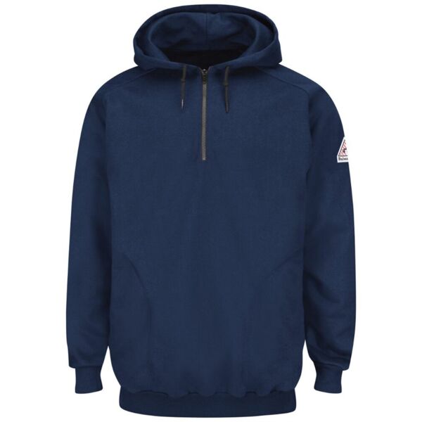 Bulwark Men's Tall Flame Resistant Quarter-Zip Hooded Sweatshirt SEH8T Men's Tall Flame Resistant Quarter-Zip Hooded Sweatshirt Thumbnail