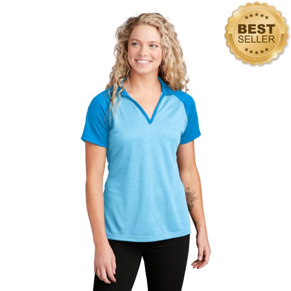 Ladies Performance RacerMesh ® Raglan Heather Block Polo Thumbnail