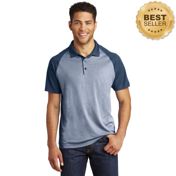 Sport Tek Performance Racer Mesh ® Raglan Heather Block Polo ST641 Performance Racer Mesh ® Raglan Heather Block Polo Thumbnail