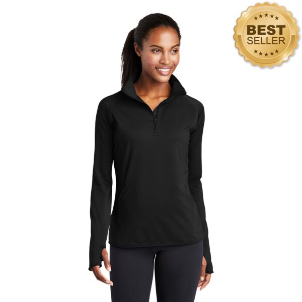 Sport Tek Ladies Sport Wick Poly/Spandex ½ Zip Pullover LST850 Ladies Sport Wick Poly/Spandex ½ Zip Pullover Thumbnail