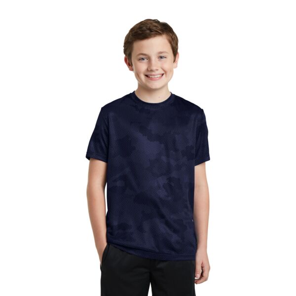 Sport Tek Youth Performance Camo Hex Tee YST370 Youth Performance Camo Hex Tee Thumbnail