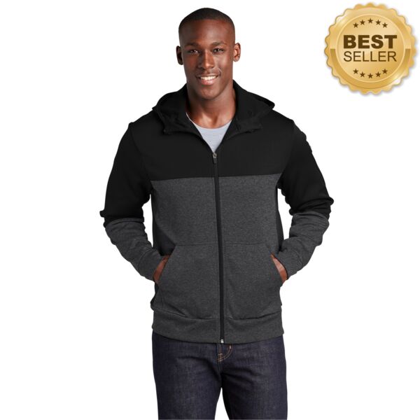 Sport Tek Tech Fleece Colorblock Full Zip Hooded Jacket ST245 Tech Fleece Colorblock Full Zip Hooded Jacket Thumbnail