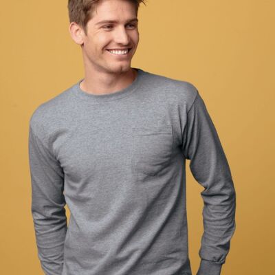 USA Union-Made Long Sleeve T-Shirt with a Pocket Thumbnail