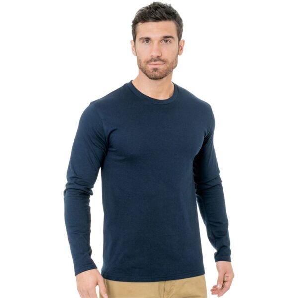 Bayside Unisex Fine Jersey Long Sleeve Crewneck T-Shirt 9550 Unisex Fine Jersey Long Sleeve Crewneck T-Shirt Thumbnail