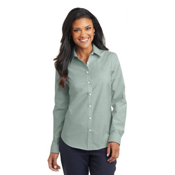 Port Authority Ladies SuperPro Oxford Blend Button Up Shirt L658 Ladies SuperPro Oxford Blend Button Up Shirt Thumbnail