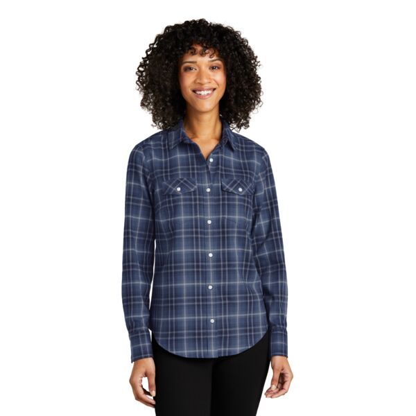 Port Authority Ladies Long Sleeve Ombre Plaid Shirt LW672 Ladies Long Sleeve Ombre Plaid Shirt Thumbnail